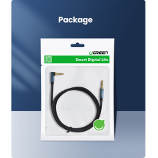 Аудіокабель UGREEN AV112, 3.5mm Male to 3.5mm Male, nylon braid, 2m, Blue (UGR-60181)