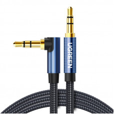 Аудіокабель UGREEN AV112, 3.5mm Male to 3.5mm Male, nylon braid, 2m, Blue (UGR-60181)
