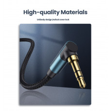 Аудіокабель UGREEN AV112, 3.5mm Male to 3.5mm Male, nylon braid, 2m, Blue (UGR-60181)