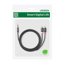 Аудіокабель UGREEN AV116 3.5mm Male to 2RCA Male Cable 2m Black (UGR-10584)