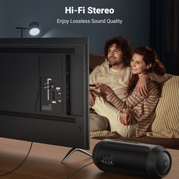 Аудіокабель UGREEN AV116 3.5mm Male to 2RCA Male, PVC, 1m Black (UGR-10749)