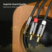 Аудіокабель UGREEN AV116 3.5mm Male to 2RCA Male, PVC, 1m Black (UGR-10749)