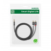 Аудіокабель UGREEN AV116 3.5mm Male to 2RCA Male, PVC, 1m Black (UGR-10749)