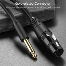Аудіокабель UGREEN AV131 6.35mm to Cannon Female AV Cable 2m Black (UGR-20719)