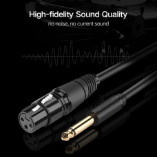 Аудіокабель UGREEN AV131 6.35mm to Cannon Female AV Cable 2m Black (UGR-20719)