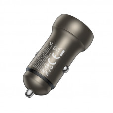 Автомобільний зарядний пристрій BOROFONE BZ32A Fresh PD30W+QC3.0 car charger metal gray (6941991118579)