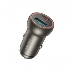 Автомобільний зарядний пристрій BOROFONE BZ32A Fresh PD30W+QC3.0 car charger metal gray (6941991118579)