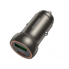 Автомобільний зарядний пристрій BOROFONE BZ32A Fresh PD30W+QC3.0 car charger metal gray (6941991118579)