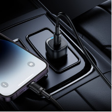 Автомобільний зарядний пристрій BOROFONE BZ34A Cloud single port PD20W car charger set (C to iP) Black (6941991122330)