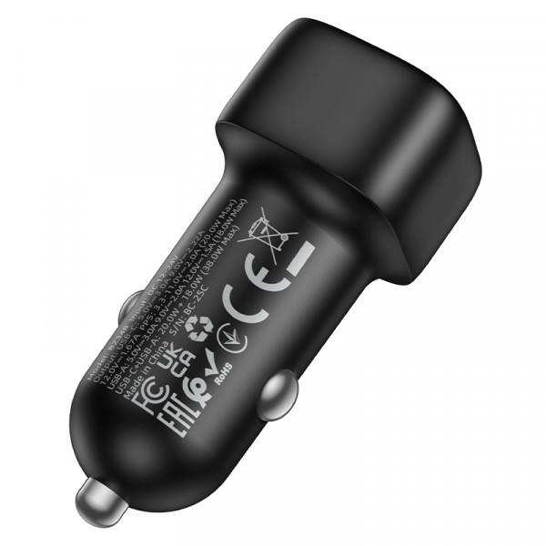 Автомобільний зарядний пристрій BOROFONE BZ34B Cloud PD38W(1C1A) car charger Black (6941991122378)