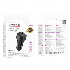 Автомобільний зарядний пристрій BOROFONE BZ34B Cloud PD38W(1C1A) car charger Black (6941991122378)