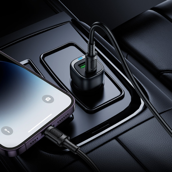 Автомобільний зарядний пристрій BOROFONE BZ34B Cloud PD38W(1C1A) car charger Black (6941991122378)