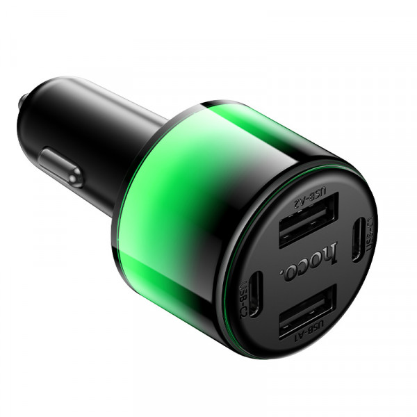 Автомобільний зарядний пристрій HOCO Z69 Vivido 24W(2C2A) car charger Black (6942007681520)