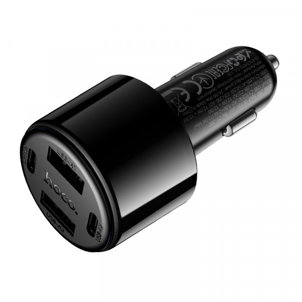 Автомобільний зарядний пристрій HOCO Z69 Vivido 24W(2C2A) car charger Black (6942007681520)