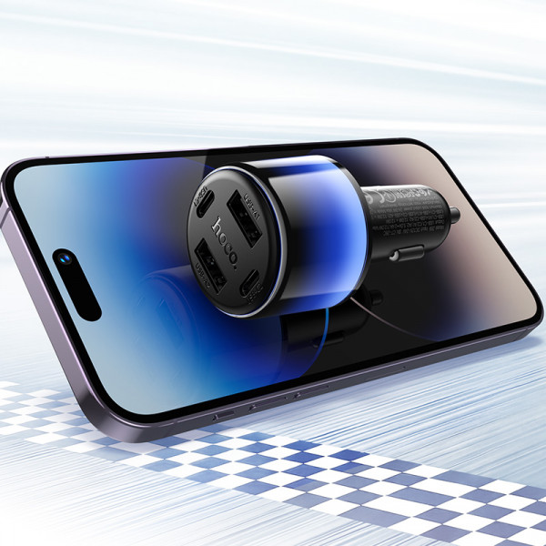 Автомобільний зарядний пристрій HOCO Z69 Vivido 24W(2C2A) car charger Black (6942007681520)