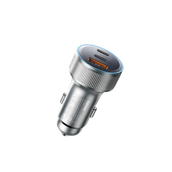 Автомобільний зарядний пристрій REMAX 60W Aluminum Alloy Colorful Light Fast Charging Car Charger CC07 Tarnish (6954851263449)