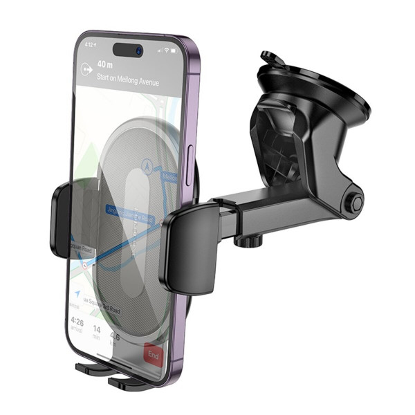 Автотримач для телефона BOROFONE BH134 Rio push-type car holder (center console) Black