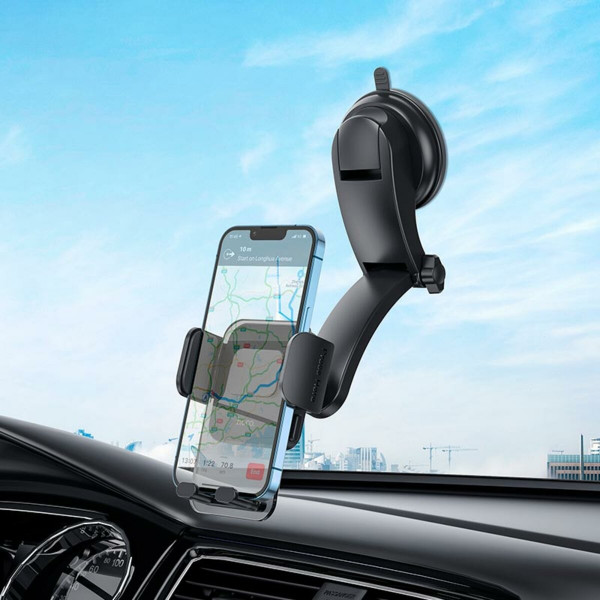 Автотримач для телефона HOCO CA118 Delicate press type center console car holder Space Чорний