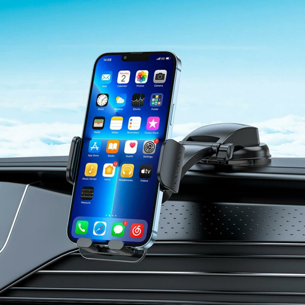 Автотримач для телефона HOCO CA118 Delicate press type center console car holder Space Чорний