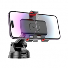 Автотримач для телефона HOCO H22 Dragon automatic clamping car holder(center console) Red Black (6942007605656)