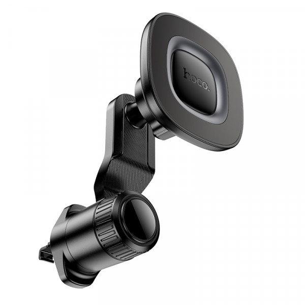 Автотримач для телефона HOCO H74 Crown ring magnetic car holder(air outlet) Black Metal Gray (6942007646895)