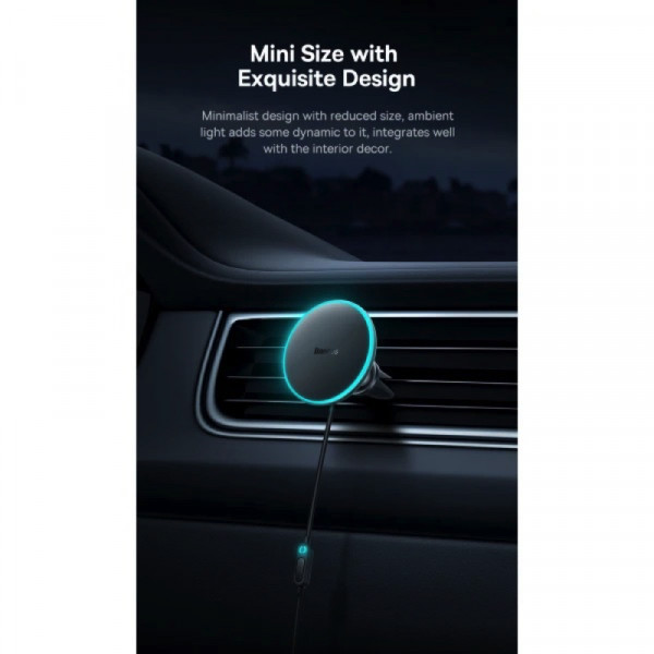 Автотримач для телефона з БЗП Basues CW01 Magnetic Wireless Charging Car Mount 40W Claw Edition Cluster Black (C40141000111-01)