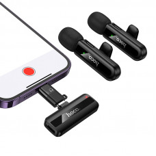 Бездротова мікрофонна система HOCO L20A Fair dual-mic wireless microphone(iP/Type-C) Black (6942007655507)