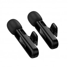 Бездротова мікрофонна система HOCO L20A Fair dual-mic wireless microphone(iP/Type-C) Black (6942007655507)