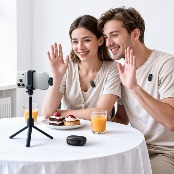 Бездротова мікрофонна система HOCO L26 Type-C Smart AI noise reduction wireless microphone Black (6942007677011)