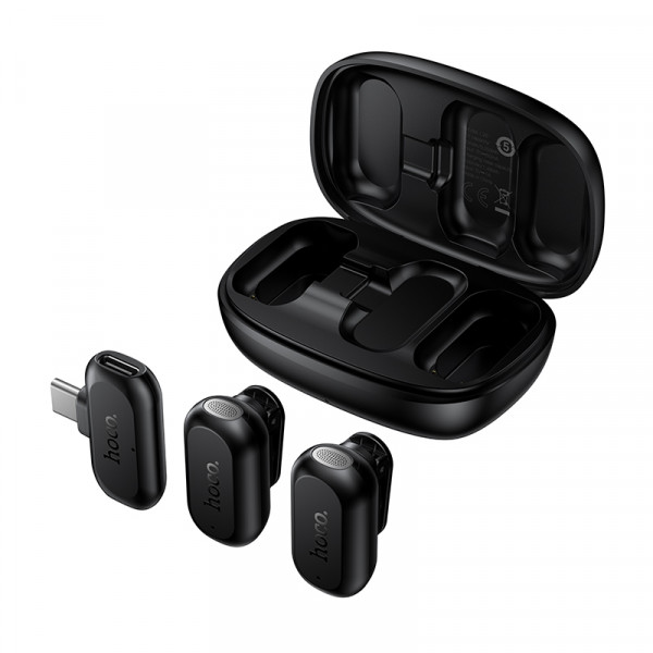 Бездротова мікрофонна система HOCO L26 Type-C Smart AI noise reduction wireless microphone Black (6942007677011)