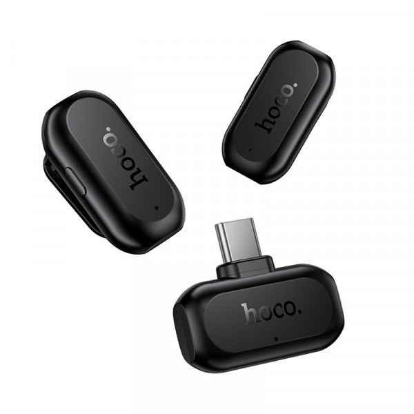 Бездротова мікрофонна система HOCO L26 Type-C Smart AI noise reduction wireless microphone Black (6942007677011)