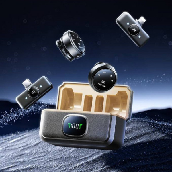 Бездротова мікрофонна система REMAX K22 dual-mic (iP/Type-C) Tarnish (6954851255567)