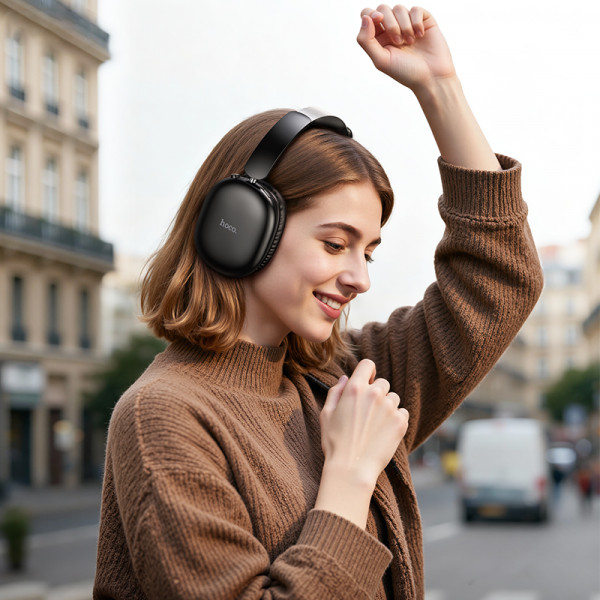 Бездротові накладні навушники HOCO W73 Graceful BT headphones(App) Black (6942007674867)