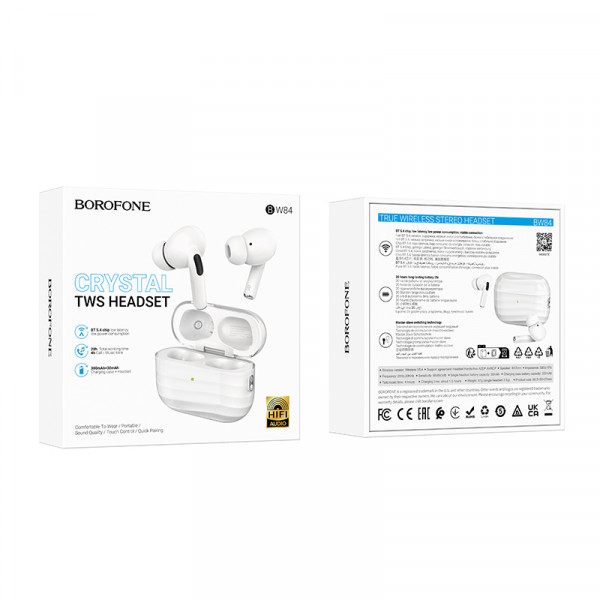 Бездротові навушники BOROFONE BW84 Dream true wireless BT headset White