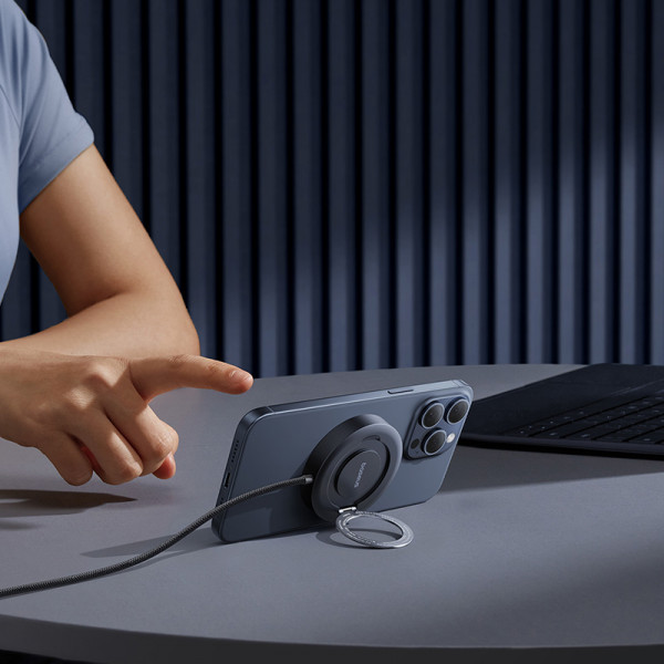 Бездротовий зарядний пристрій Baseus Simple Mini4 Magnetic Wireless Charging Stand Qi2 15W Universal Explorer Edition Cosmic Black (P10273300121-01)