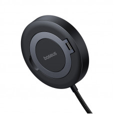 Бездротовий зарядний пристрій Baseus Simple Mini4 Magnetic Wireless Charging Stand Qi2 15W Universal Explorer Edition Cosmic Black (P10273300121-01)