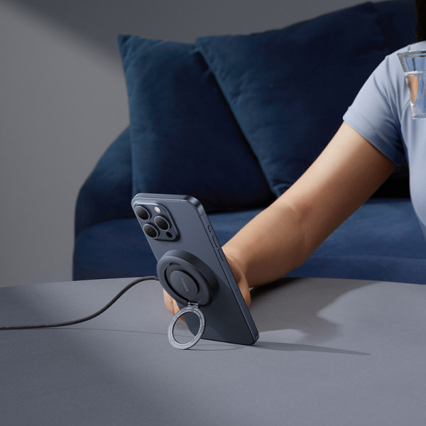 Бездротовий зарядний пристрій Baseus Simple Mini4 Magnetic Wireless Charging Stand Qi2 15W Universal Explorer Edition Cosmic Black (P10273300121-01)