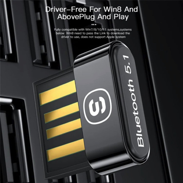 Bluetooth-адаптер ESSAGER Mini BT5.0 Adapter Чорний