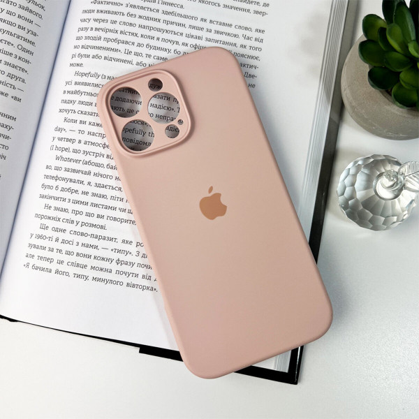 Чохол для смартфона Silicone Full Case AA Camera Protect for Apple iPhone 16 Pro Max 15,Pink Sand