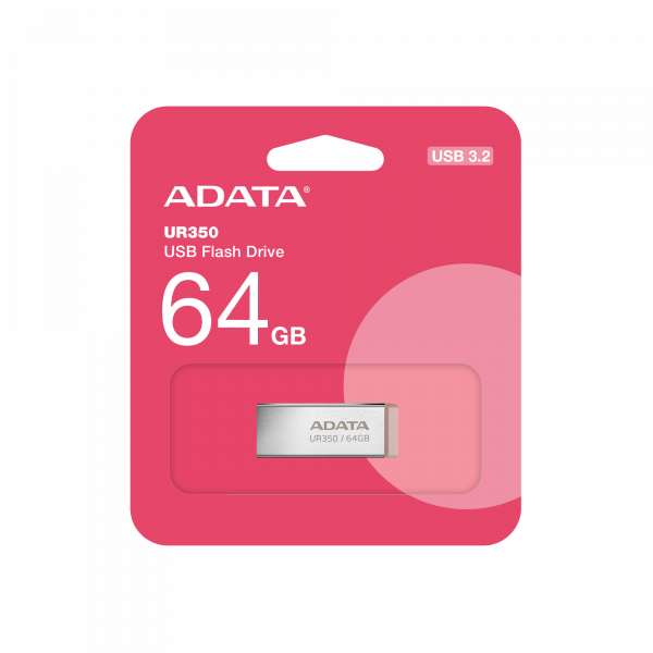 Флеш-накопичувач ADATA USB 3.2 UR 350 64Gb Silver/Beige (UR350-64G-RSR/BG)