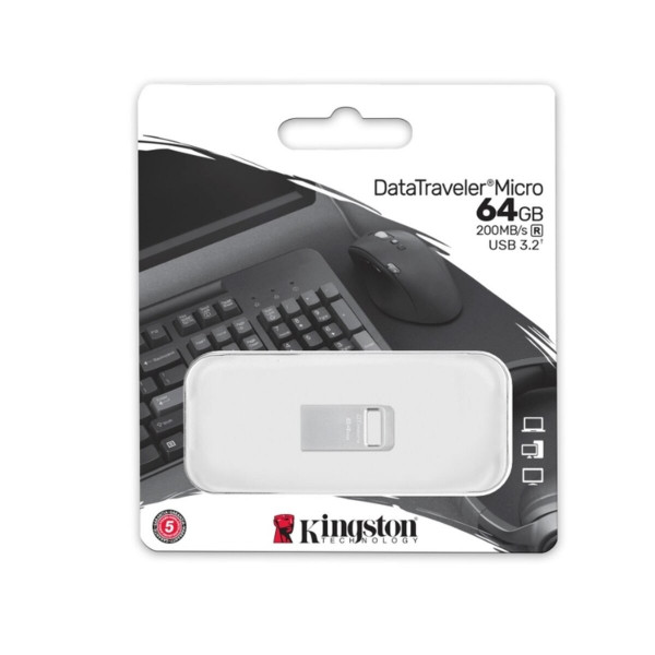 Флеш-накопичувач Kingston USB 3.2 DT Micro 64GB (200Mb/s)