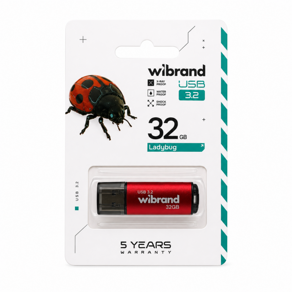 Флеш-накопичувач Wibrand USB 3.2 Gen1 Ladybug 32GB Red (WI3.2/LB32P10S)