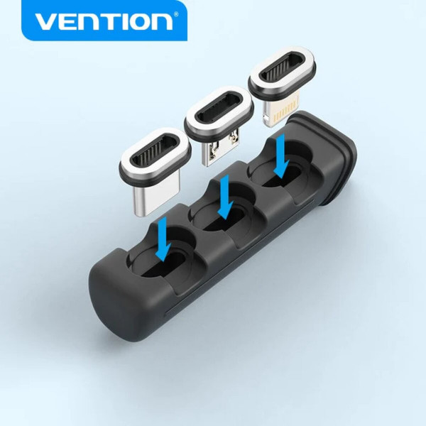 Футляр для зберігання Vention 3-slot Magnetic Connector Storage Case Чорний (KBUB0)