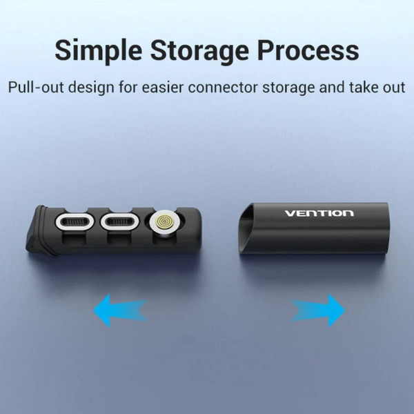 Футляр для зберігання Vention 3-slot Magnetic Connector Storage Case Чорний (KBUB0)