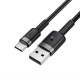 Кабель ACEFAST C22-04, USB to Type-C, 3A, 1.2m, Nylon Braid, Aluminum Alloy + TPE connectors, Black (6974316285144)
