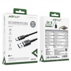 Кабель ACEFAST C22-04, USB to Type-C, 3A, 1.2m, Nylon Braid, Aluminum Alloy + TPE connectors, Black (6974316285144)