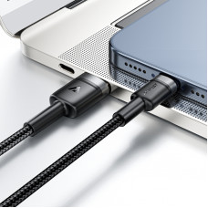Кабель ACEFAST C22-04, USB to Type-C, 3A, 1.2m, Nylon Braid, Aluminum Alloy + TPE connectors, Black (6974316285144)