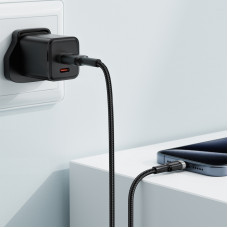 Кабель ACEFAST C22-04, USB to Type-C, 3A, 1.2m, Nylon Braid, Aluminum Alloy + TPE connectors, Black (6974316285144)