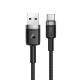 Кабель ACEFAST C22-04, USB to Type-C, 3A, 1.2m, Nylon Braid, Aluminum Alloy + TPE connectors, Black (6974316285144)