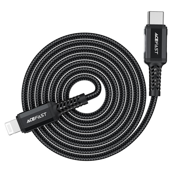Кабель ACEFAST C4-01 Type-C to iP 3A, 30W, 1.8m, nylon, zinc connectors, Чорний